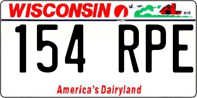 WI license plate 154RPE