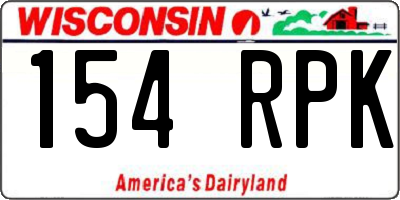 WI license plate 154RPK