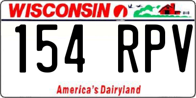 WI license plate 154RPV