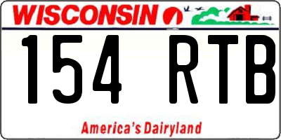 WI license plate 154RTB