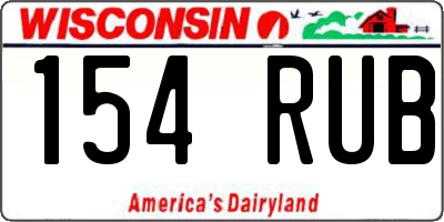 WI license plate 154RUB