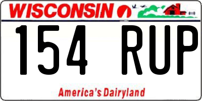 WI license plate 154RUP