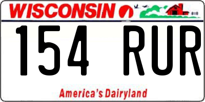 WI license plate 154RUR