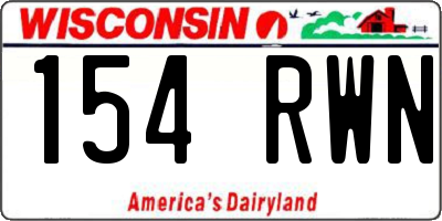 WI license plate 154RWN