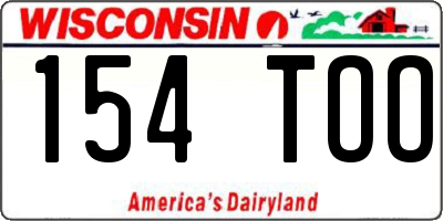 WI license plate 154TOO