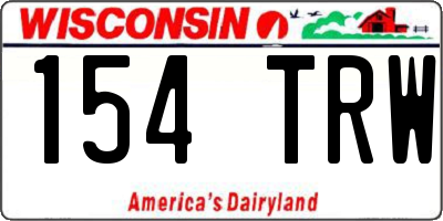 WI license plate 154TRW