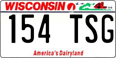 WI license plate 154TSG