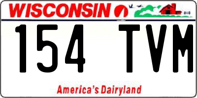 WI license plate 154TVM