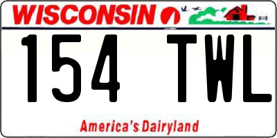 WI license plate 154TWL