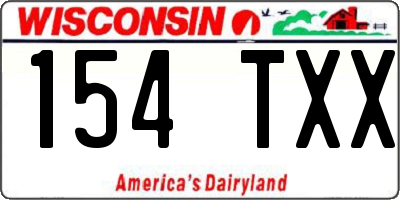 WI license plate 154TXX