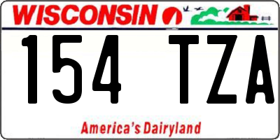 WI license plate 154TZA