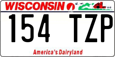 WI license plate 154TZP