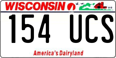 WI license plate 154UCS