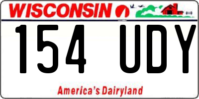 WI license plate 154UDY