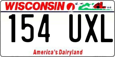 WI license plate 154UXL