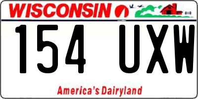 WI license plate 154UXW