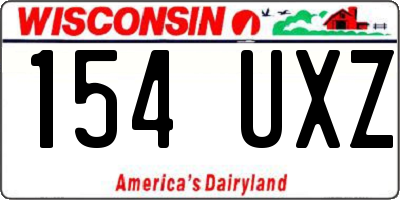 WI license plate 154UXZ
