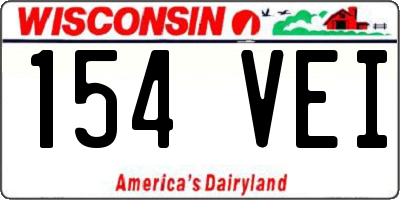 WI license plate 154VEI
