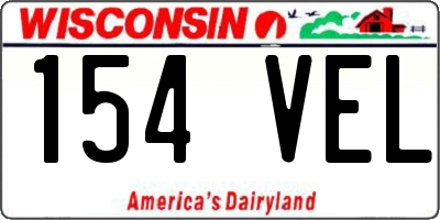 WI license plate 154VEL