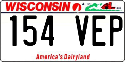 WI license plate 154VEP