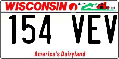 WI license plate 154VEV