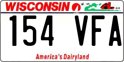 WI license plate 154VFA