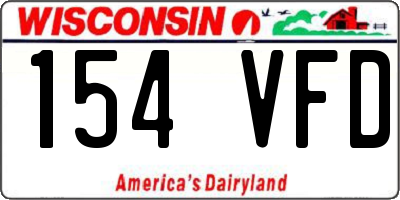 WI license plate 154VFD