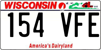WI license plate 154VFE