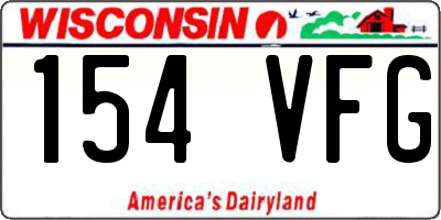 WI license plate 154VFG