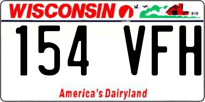 WI license plate 154VFH