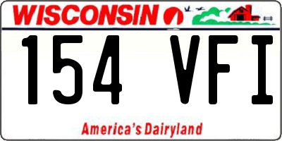 WI license plate 154VFI