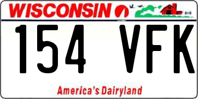 WI license plate 154VFK