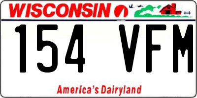 WI license plate 154VFM