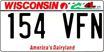 WI license plate 154VFN