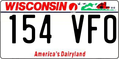 WI license plate 154VFO