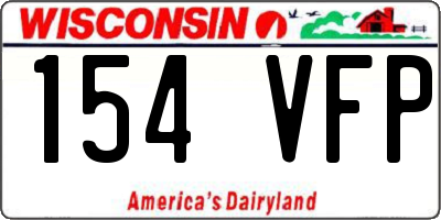 WI license plate 154VFP