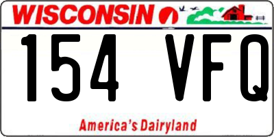 WI license plate 154VFQ
