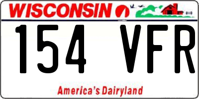 WI license plate 154VFR