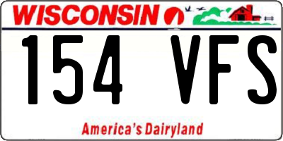 WI license plate 154VFS