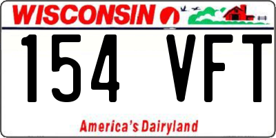 WI license plate 154VFT