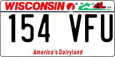 WI license plate 154VFU