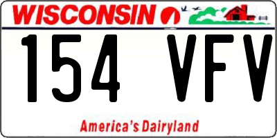 WI license plate 154VFV