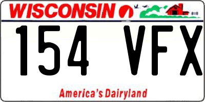WI license plate 154VFX