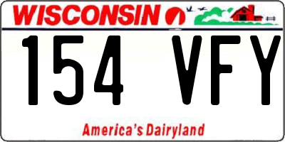 WI license plate 154VFY