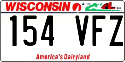 WI license plate 154VFZ