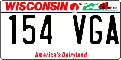 WI license plate 154VGA
