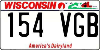 WI license plate 154VGB