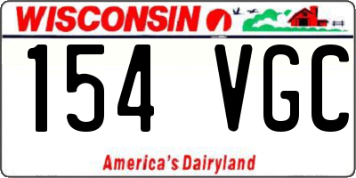 WI license plate 154VGC