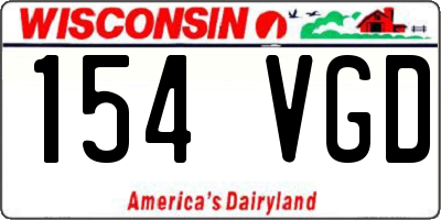 WI license plate 154VGD
