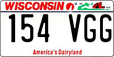 WI license plate 154VGG